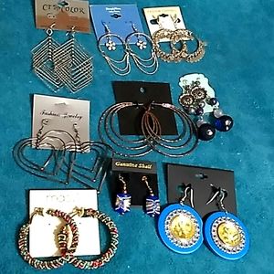 Lot of 10 Various Fashion Earrings
